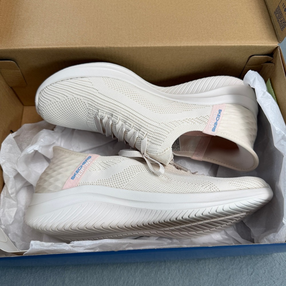 Skechers Slip-ins Ultra Flex 3.0 Brilliant Path Natural Cream Shoes 149710 7.5 - Picture 2 of 12
